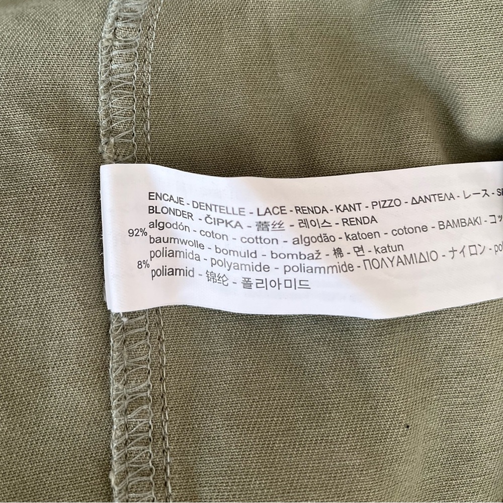 {Zara Woman} Tassel Coin Fringe Trim Short Parka Utility Jacket in Green - Small - Picture 11 of 12
